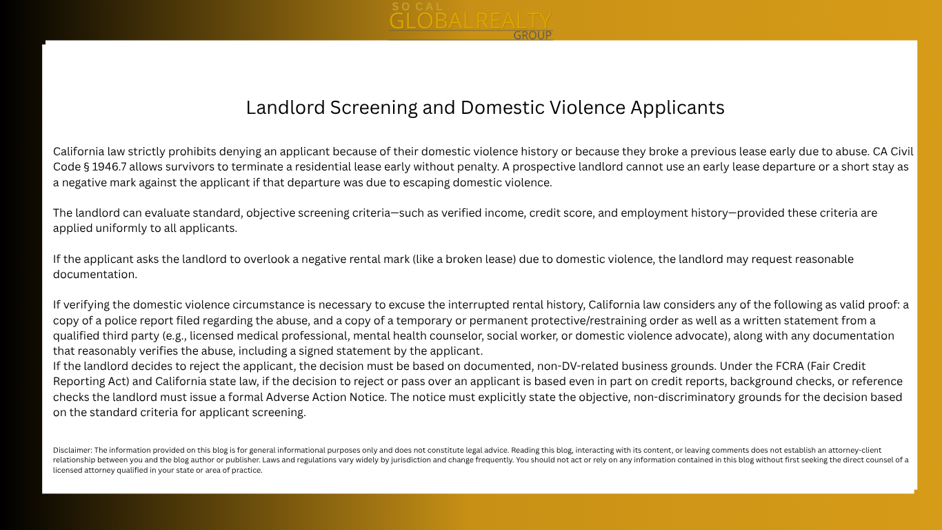 Landlord Screening and Domestic Violence Applicants