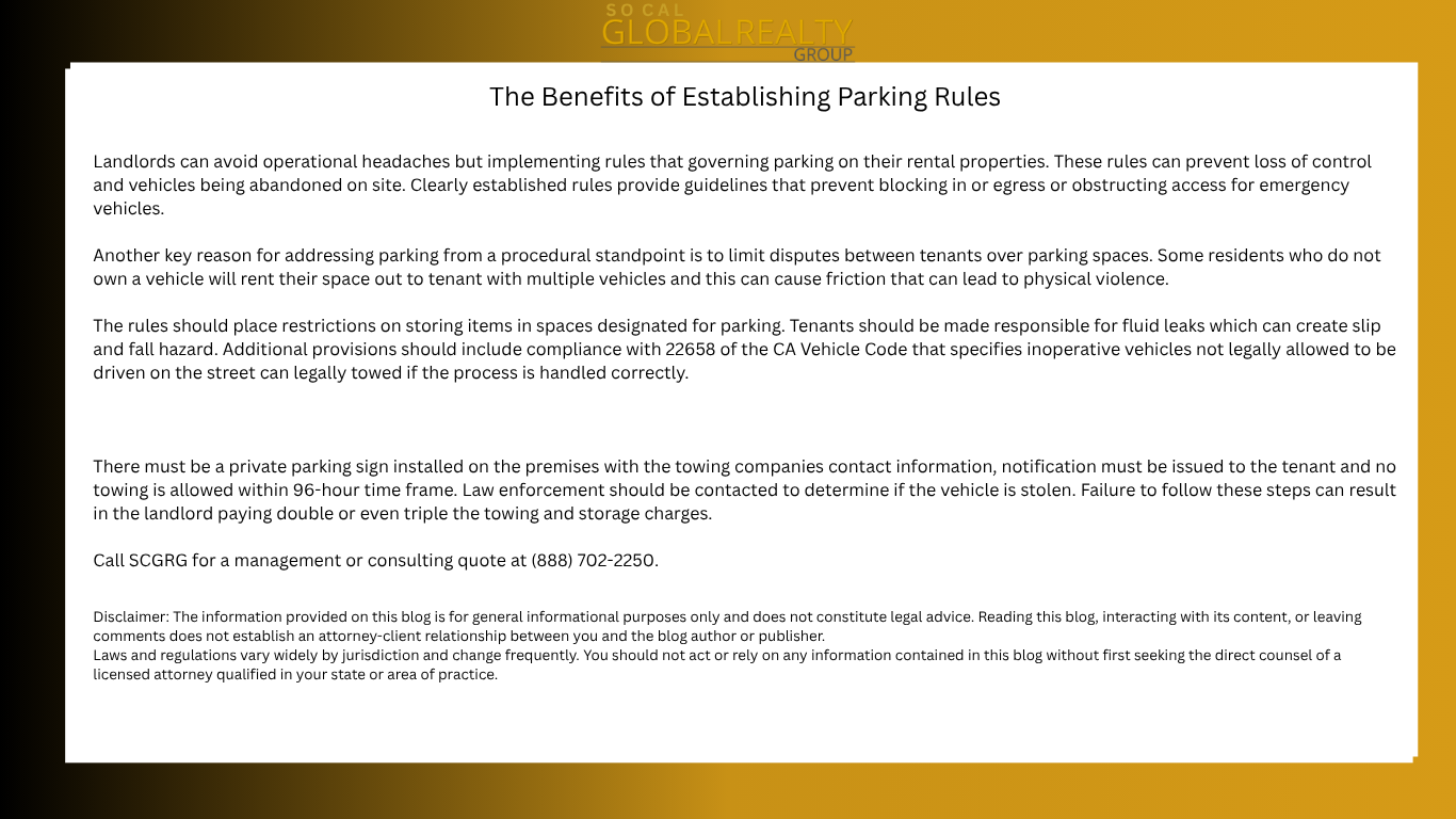 The Benefits of Establishing Parking Rules
